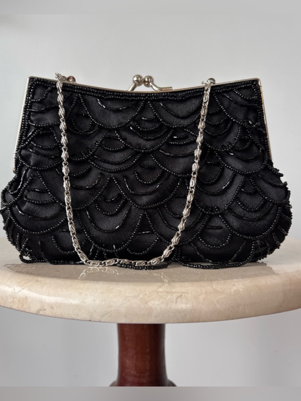 Vintage ‘Bijoux Terner’ Scallop Beaded Mini Bag